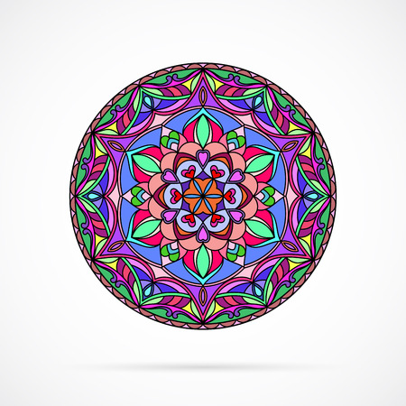Vector Bright Color Mandala over whiteのイラスト素材
