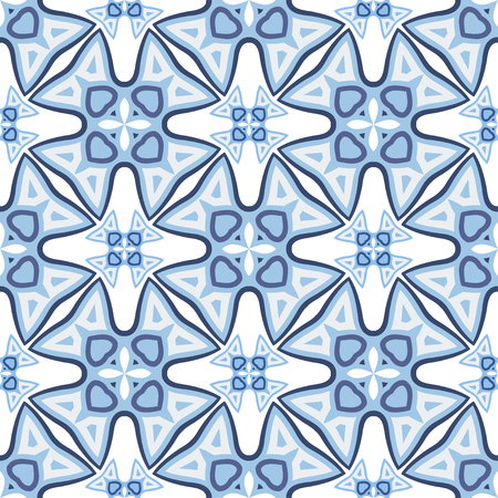 Abstract Vector Seamless Blue Geometry Pattern for Background. Pattern for your design, invitation card, meditation, astrology, fabric and other wrapped projects is in swatches panel.のイラスト素材