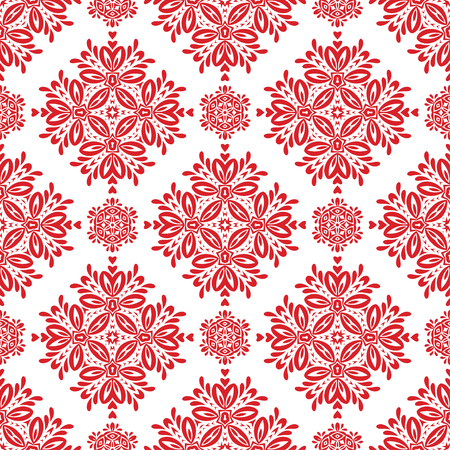 Vector Red Floral Seamless Pattern for Background. Pattern for your design, invitation card, fabric and other wrapped projects is in swatches panel.のイラスト素材