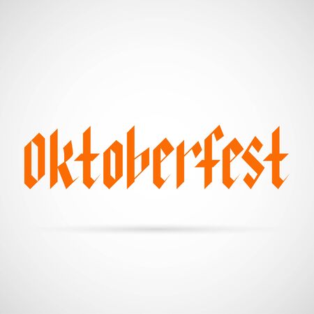 Oktoberfest handwritten lettering in gothic style. Vector illustration.のイラスト素材