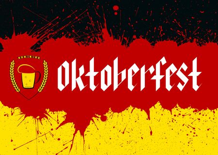 Inscription Oktoberfest over Germany flag.のイラスト素材