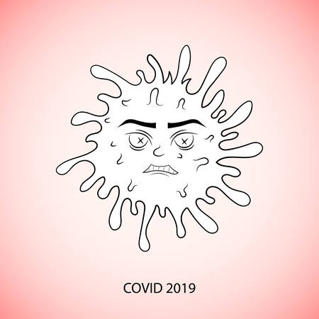 Vector Coronavirus COVID 2019 White Icon. Pandemic virus.のイラスト素材