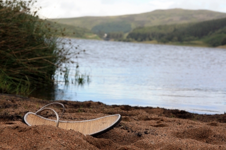 Sandal on the beachの写真素材