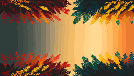 Autumn background with leaves. Vector illustration in a flat style.のイラスト素材