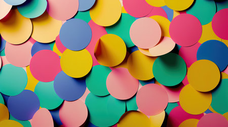 Colorful paper confetti background, 3d rendering. Computer digital drawing.の素材