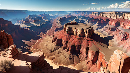 Panoramic view of the Grand Canyon National Park, Arizona, USAの素材