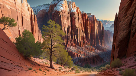 Zion National Park is a United States national park located in southwestern Utah near the town of Springdale.の素材