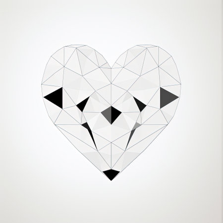 Polygonal heart. Polygonal heart. Vector illustration.の素材
