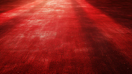 Red football field with light rays from the stadium. Abstract background.の素材