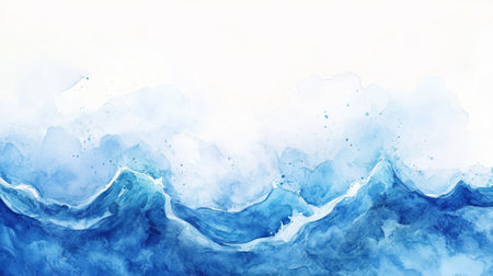 blue ocean waves flowing wallpaper, watercolor on paper, calm and serene --ar 16:9 --v 6.1 Job ID: 7f90a242-1329-4aaa-afa3-e5ff21e9a42aの素材