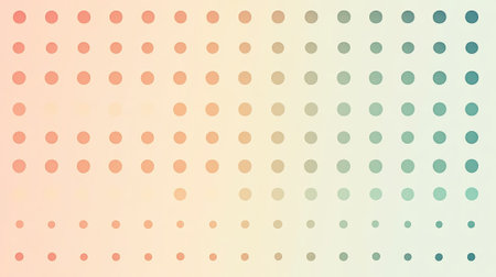 2d vector art of a wallpaper with small, simple dots in a regular pattern, each dot in a different pastel color, flat color, simple color palettes --ar 16:9 --v 6.1 Job ID: cdaa494c-ccfc-4fa7-815b-64da594049bdの素材