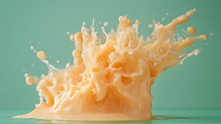 photo of a thick cheese splash in motion, liquid cheese forming abstract shapes mid-air, set against a solid green background, sharp lighting capturing the vibrant texture, professional photo, photorealistic --chaos 10 --ar 16:9 --v 6.1 Job ID: 334ffd90-3e69-4d3c-9e2d-814890c4855cの素材