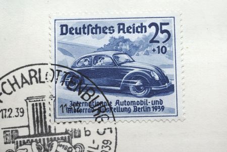 German postage stamp in honor of International Car Exhibition in Berlin. 1939.                の写真素材
