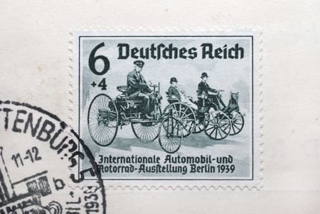 German postage stamp in honor of International Car Exhibition in Berlin. 1939.                の写真素材