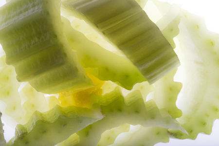 Green celery slice background.の写真素材