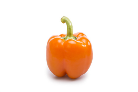 Big orange paprika isolated on white background.の写真素材