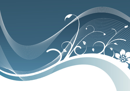 Ice blue and white floral backgroundのイラスト素材