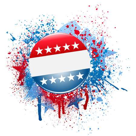 Election campaign button on grunge splatter backgroundのイラスト素材