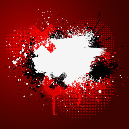 Red and white grunge paint splatter backgroundのイラスト素材