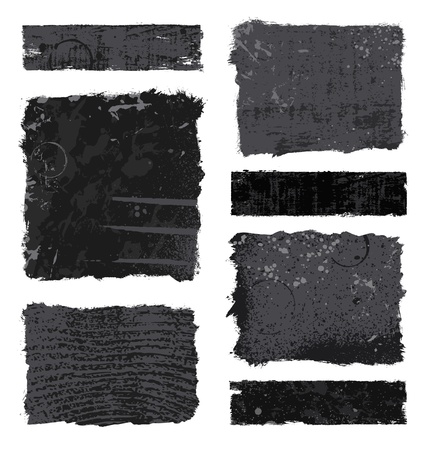 Set of various black and gray grunge banner designsのイラスト素材