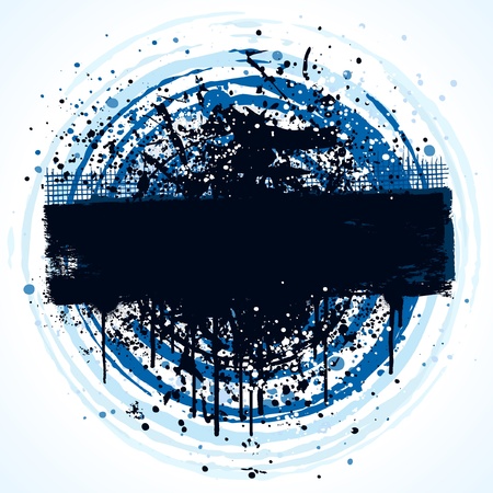 Circular grunge banner background design with paint splatterのイラスト素材