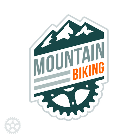 Mountain biking badge with graphic accentsのイラスト素材