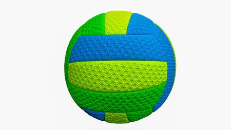Multi-colored new volleyball ball on a white background.の写真素材