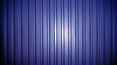 Background of blue corrugated metal sheet. Modern technologies in construction. Metal tile. Reliable, modern metal materials.の写真素材