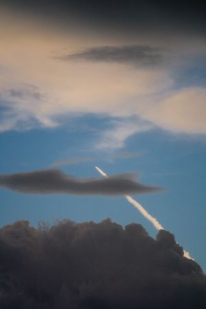 View from Tampa area of space shuttle launchの写真素材