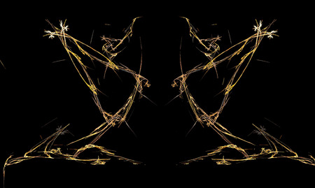 Pair of fractal dancers with arms outstretchedの写真素材