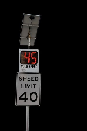 Speed limit sign with radar speed detection