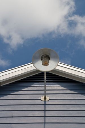 Building Top with Lamp and sky