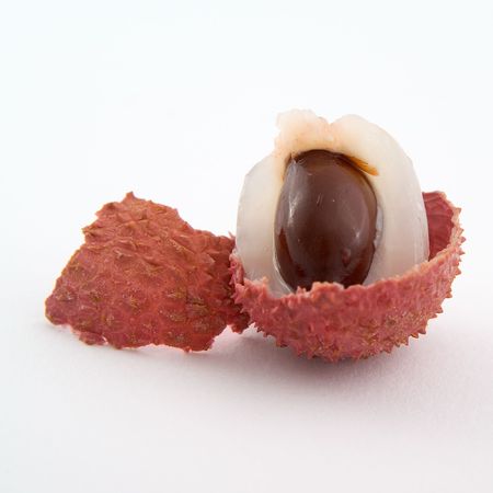 Litchi on the white background.