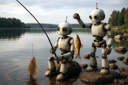 robots are fishingの素材