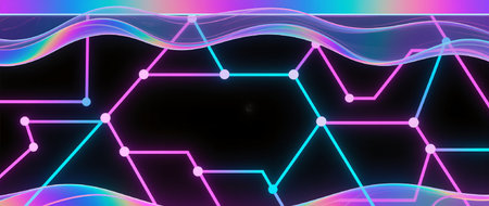 Abstract technology background. Futuristic connection structure.の素材