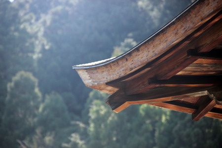 Roof of the Ginkaku-ji temple, Kyotoの写真素材