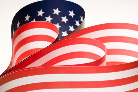 Heart make out of american flagの写真素材