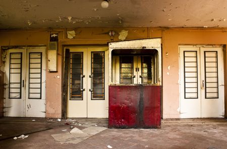 ruined interior, abandoned old buildingの写真素材
