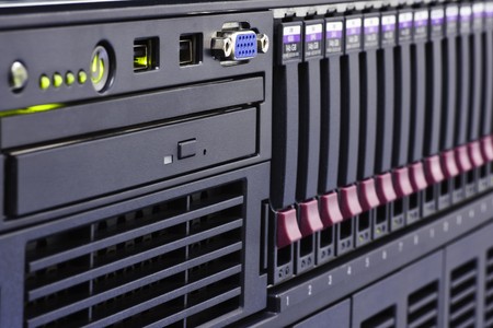 Rack of computer network equipmentの写真素材