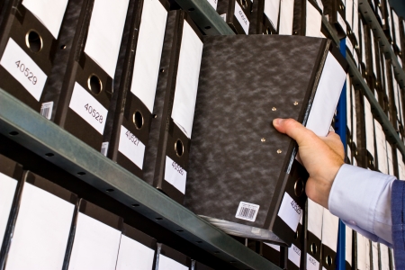 Shelf with Folders for documentsの写真素材