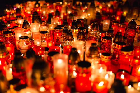 All saints - remembrance day, graveyardの写真素材