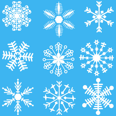 Snowflake set. Vector illustrationのイラスト素材