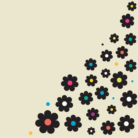 Retro floral card のイラスト素材
