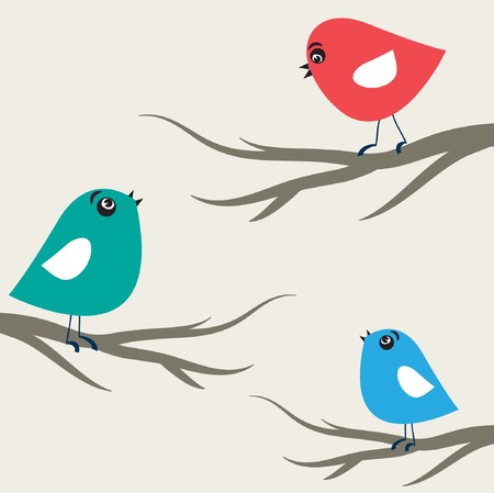 Birds on the treeのイラスト素材