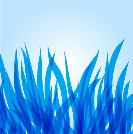 Blue background with abstract plants. Vector format のイラスト素材