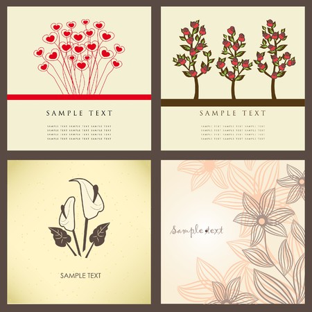 Floral card in retro styleのイラスト素材