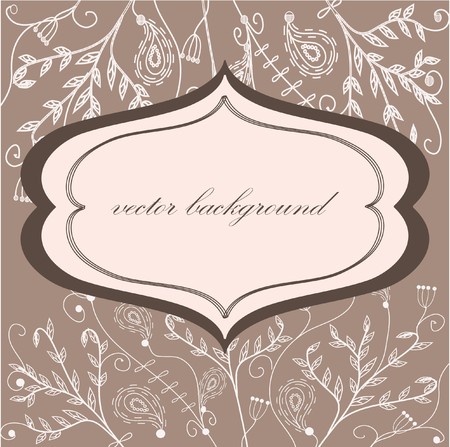 Retro floral frameのイラスト素材