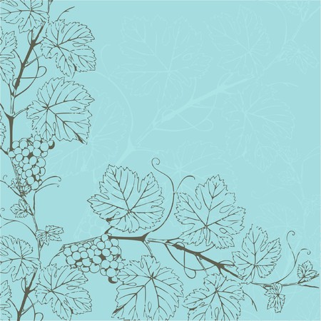 Vintage background with grape branch のイラスト素材
