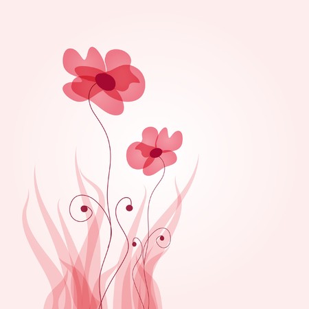 Retro floral card のイラスト素材