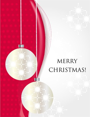 Christmas background with silver balls and snowflakes のイラスト素材